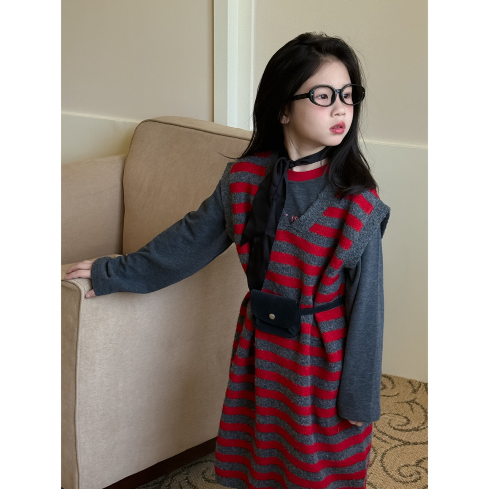 條紋無袖毛線裙S508418-細節圖7