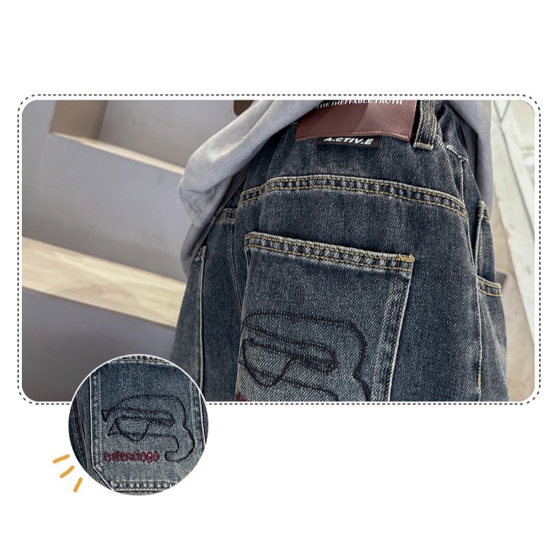 寬鬆休閒牛仔褲S508427-細節圖2