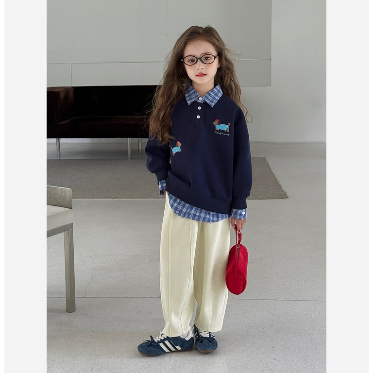 親子-復古學院風假兩件上衣S509203-細節圖10