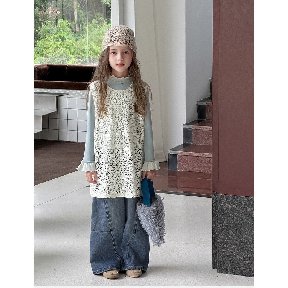 立體拼接闊腿褲S509214-細節圖6