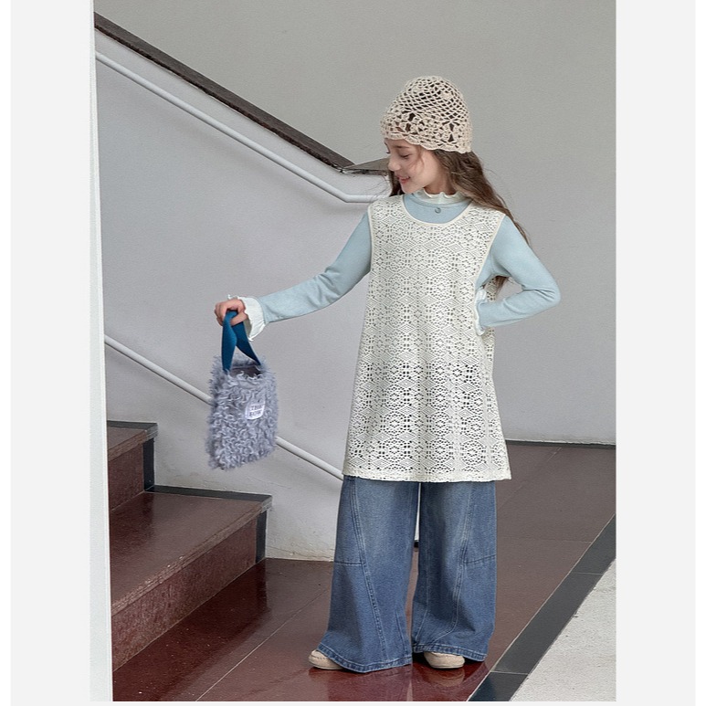 立體拼接闊腿褲S509214-細節圖7