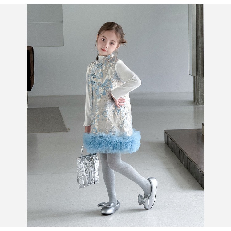 親子-雲絮金枝盤扣背心裙S509217-細節圖5