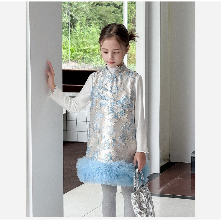 親子-雲絮金枝盤扣背心裙S509217-細節圖7