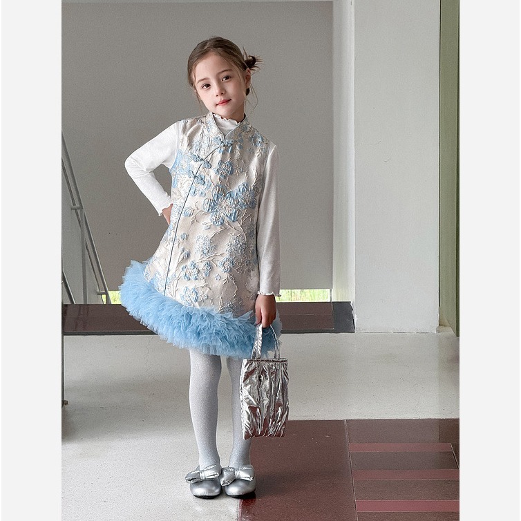 親子-雲絮金枝盤扣背心裙S509217-細節圖9