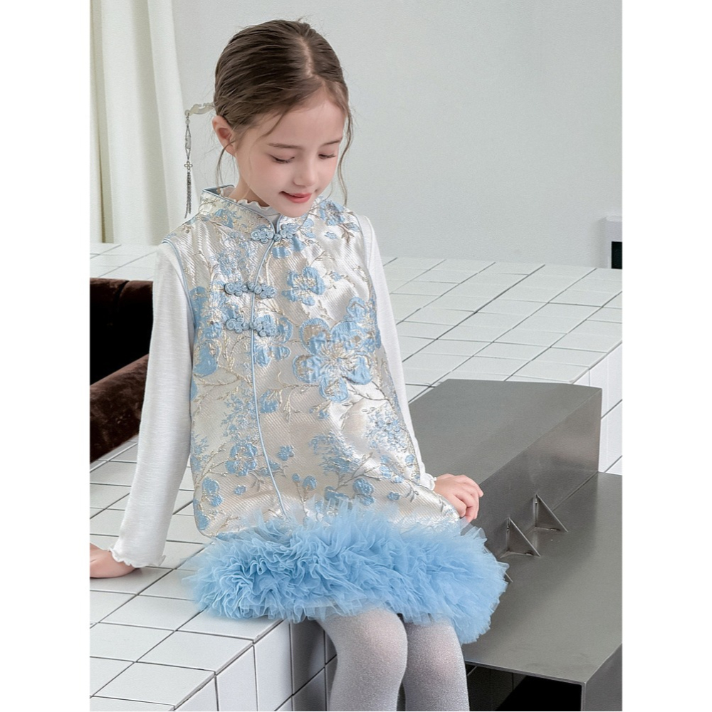 親子-雲絮金枝盤扣背心裙S509217-細節圖11