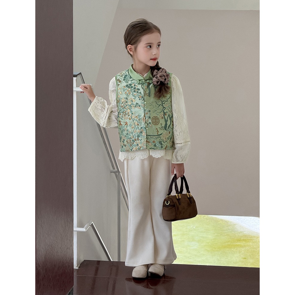 親子-織錦提花刺繡背心S509224-細節圖2