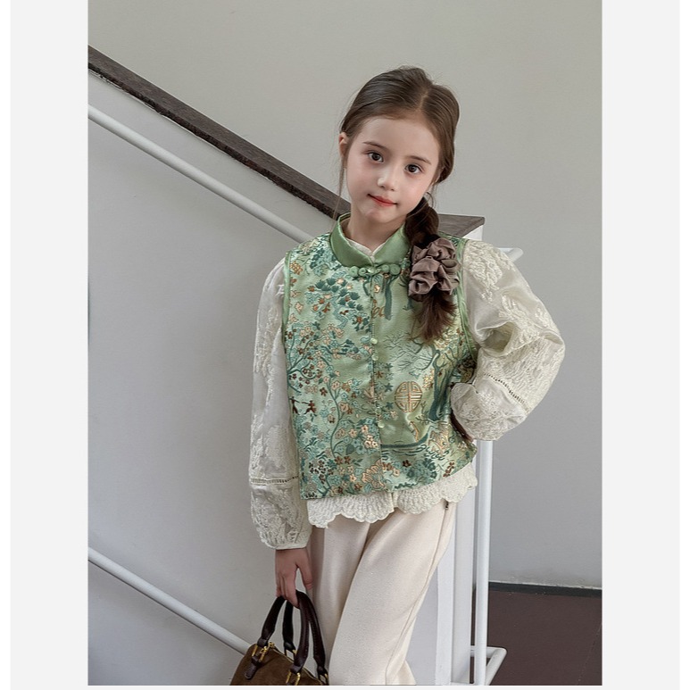 親子-織錦提花刺繡背心S509224-細節圖5