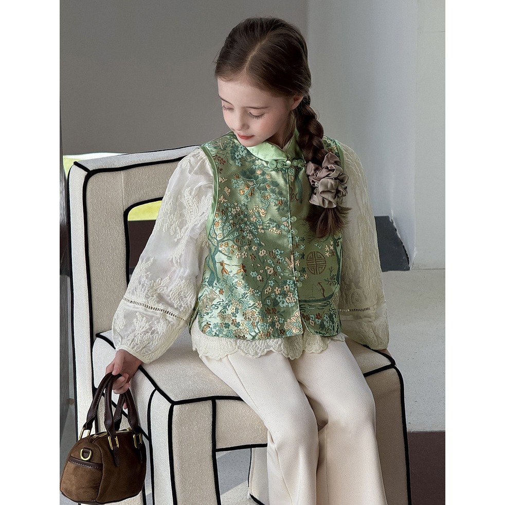 親子-織錦提花刺繡背心S509224-細節圖6