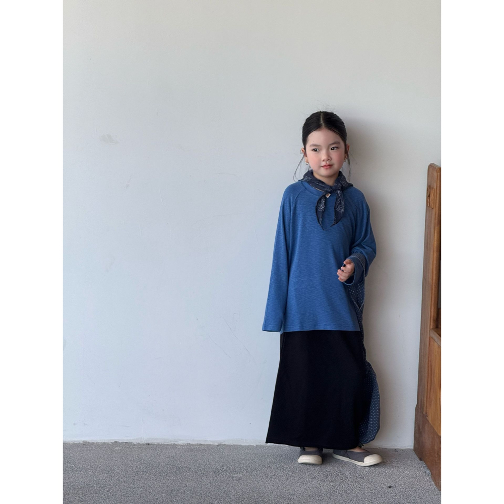 親子-日系毛邊長裙S509303-細節圖2