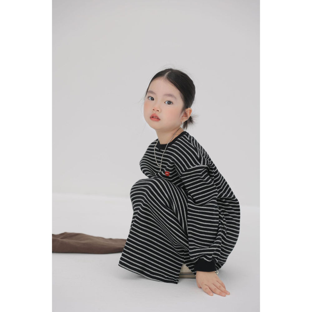 親子-坑條條紋連衣裙S509305-細節圖5