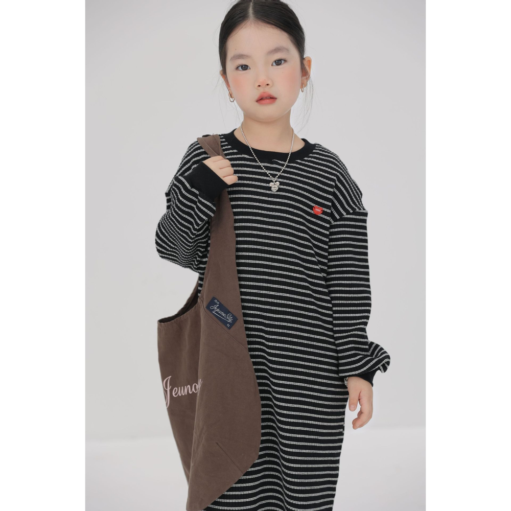 親子-坑條條紋連衣裙S509305-細節圖6