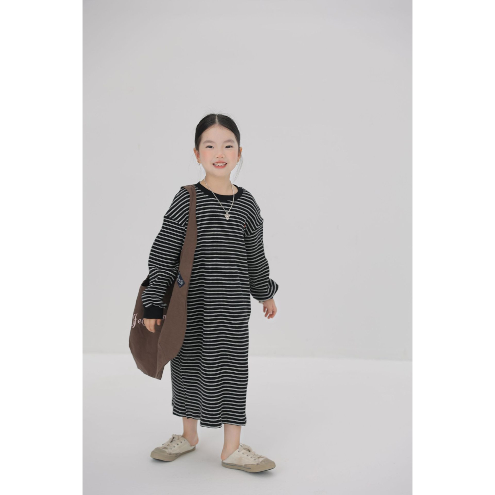 親子-坑條條紋連衣裙S509305-細節圖7