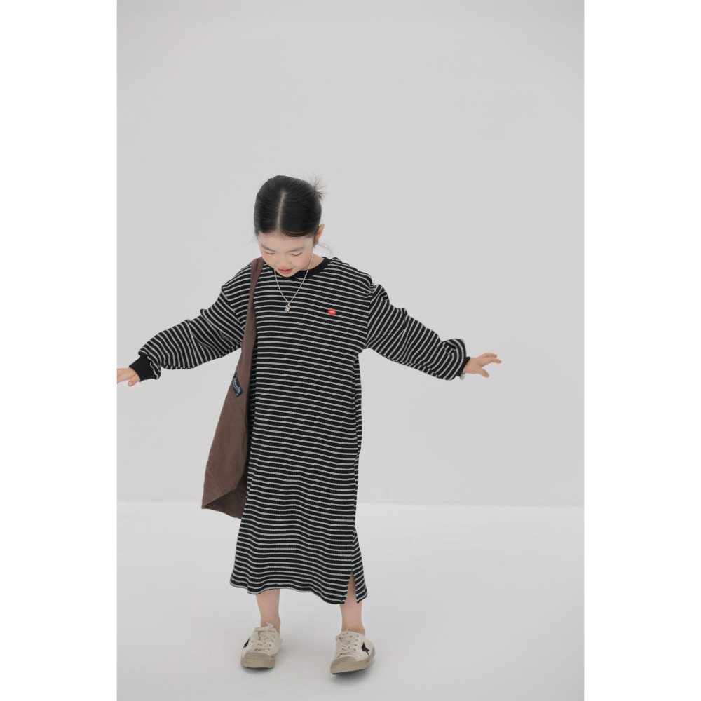 親子-坑條條紋連衣裙S509305-細節圖8