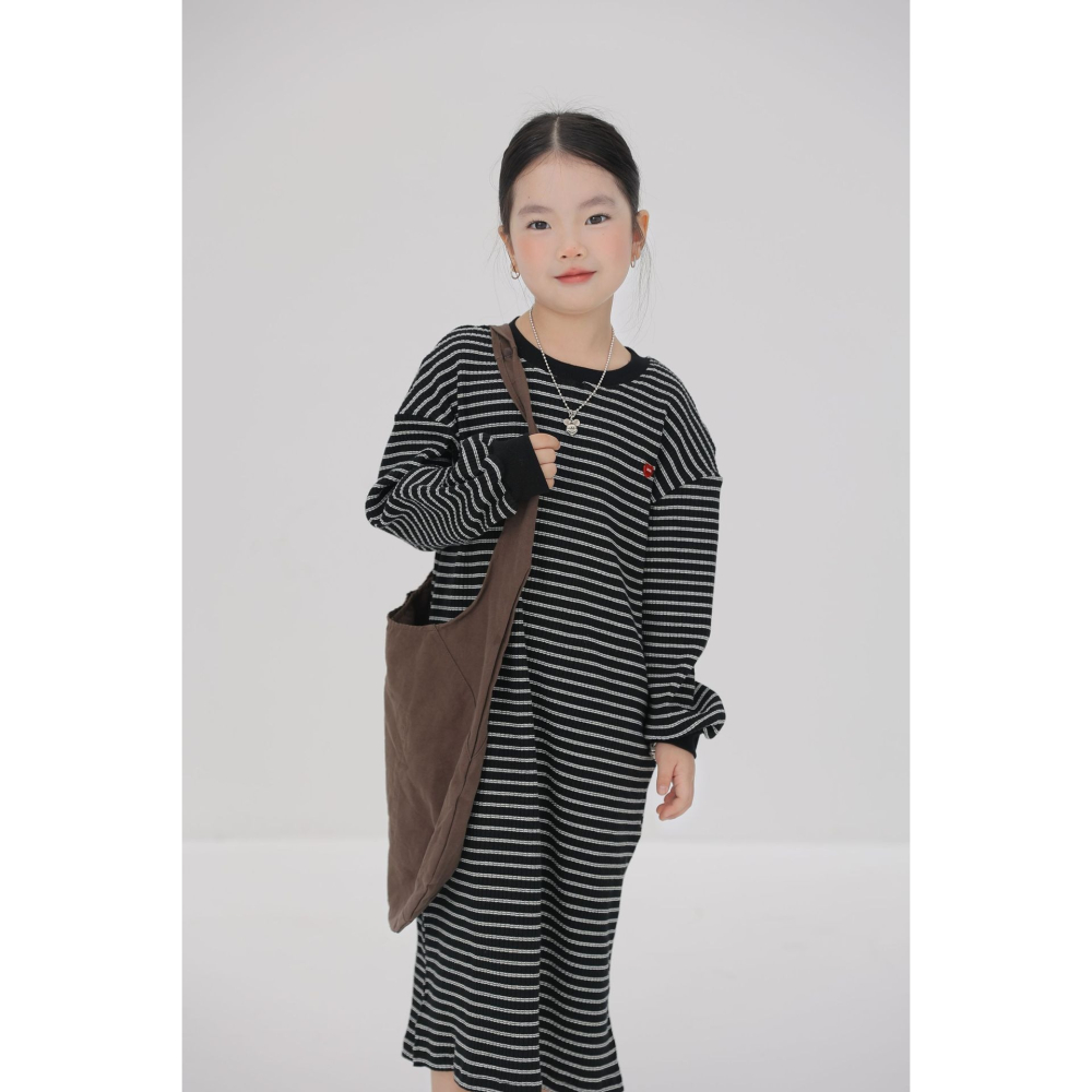 親子-坑條條紋連衣裙S509305-細節圖9