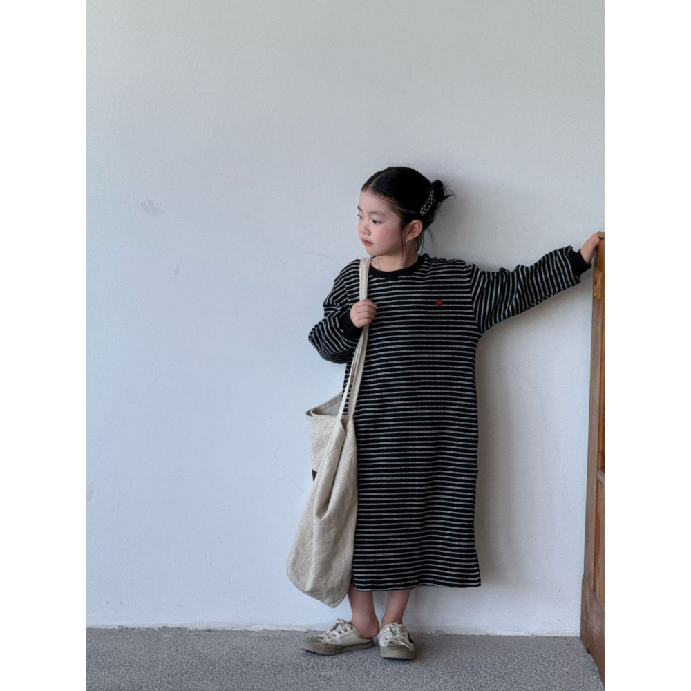 親子-坑條條紋連衣裙S509305-細節圖10
