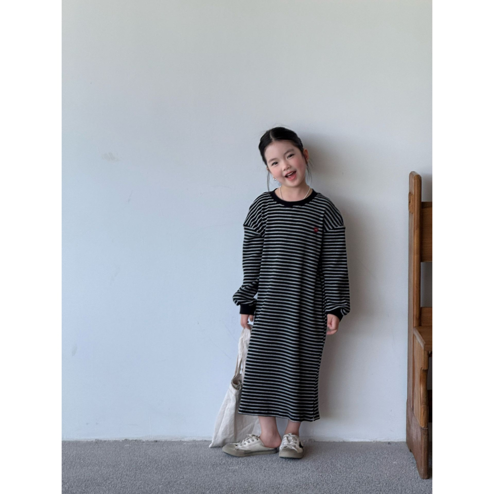 親子-坑條條紋連衣裙S509305-細節圖11