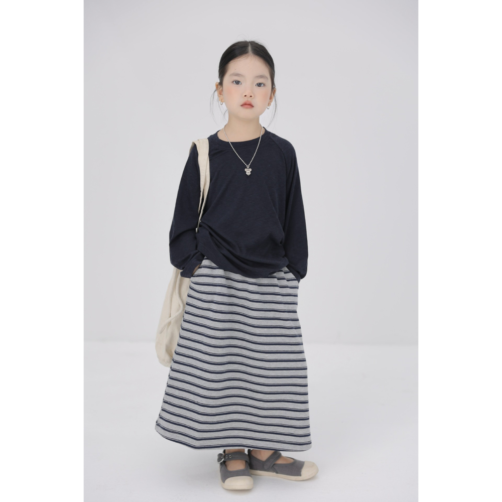 親子-日系條紋半身長裙S509308-細節圖3