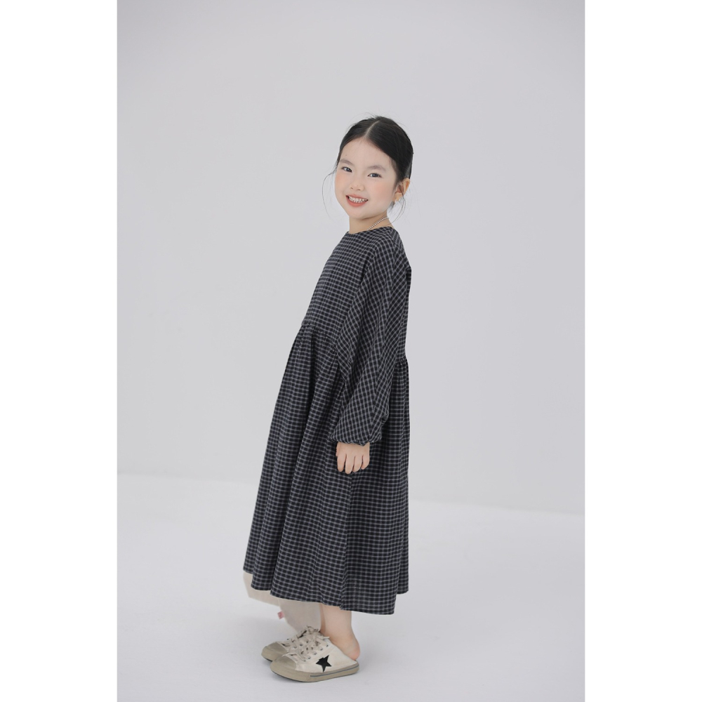 親子-格子蝙蝠袖連衣裙S509313-細節圖3