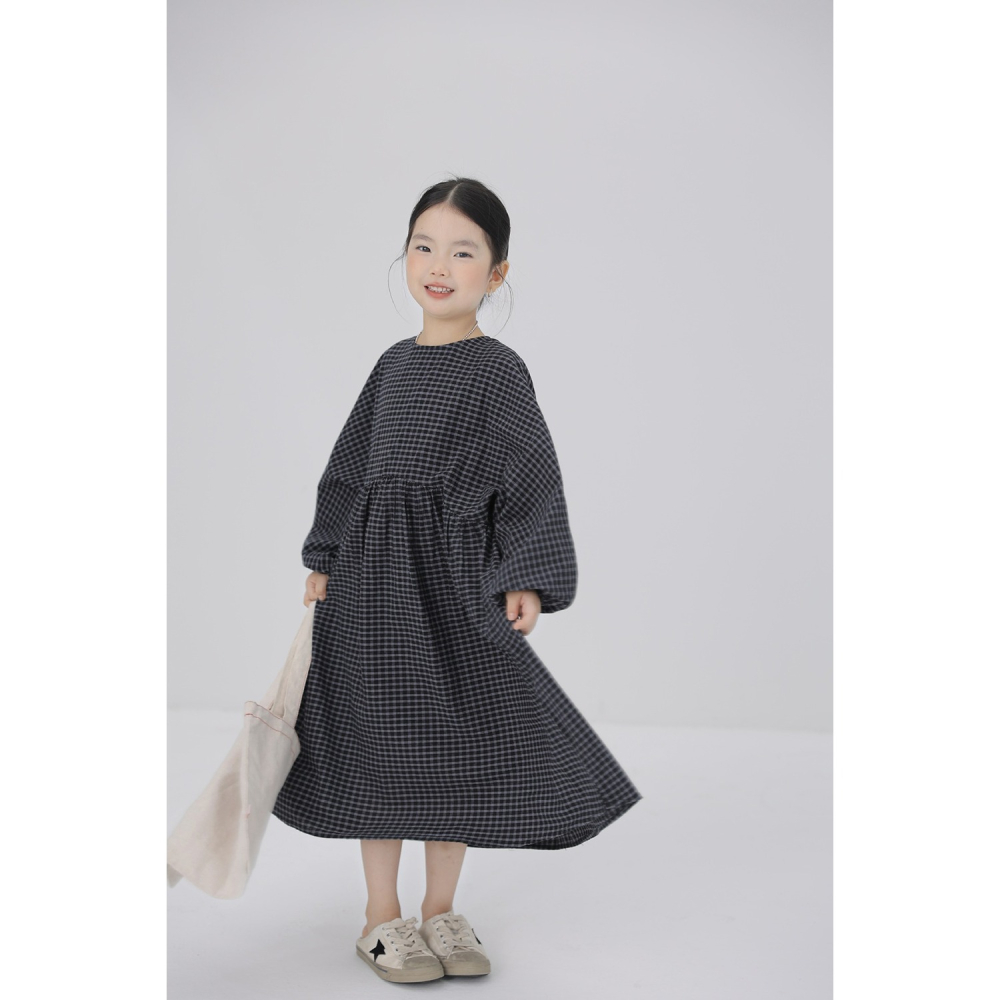 親子-格子蝙蝠袖連衣裙S509313-細節圖4