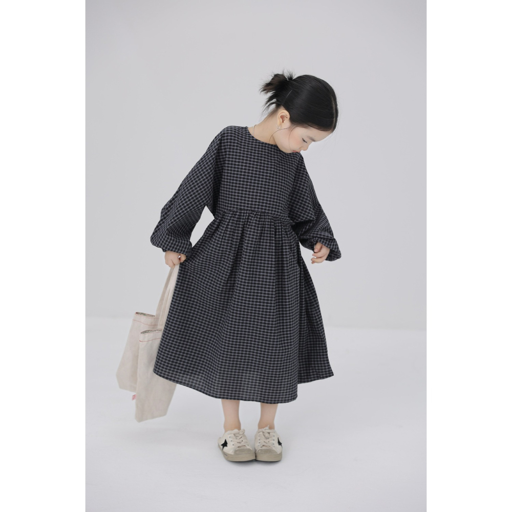 親子-格子蝙蝠袖連衣裙S509313-細節圖5
