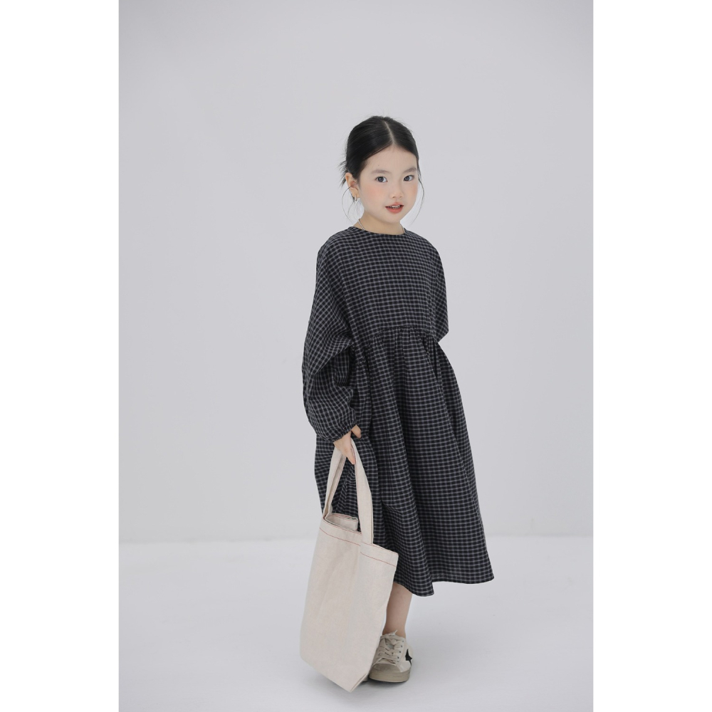 親子-格子蝙蝠袖連衣裙S509313-細節圖6