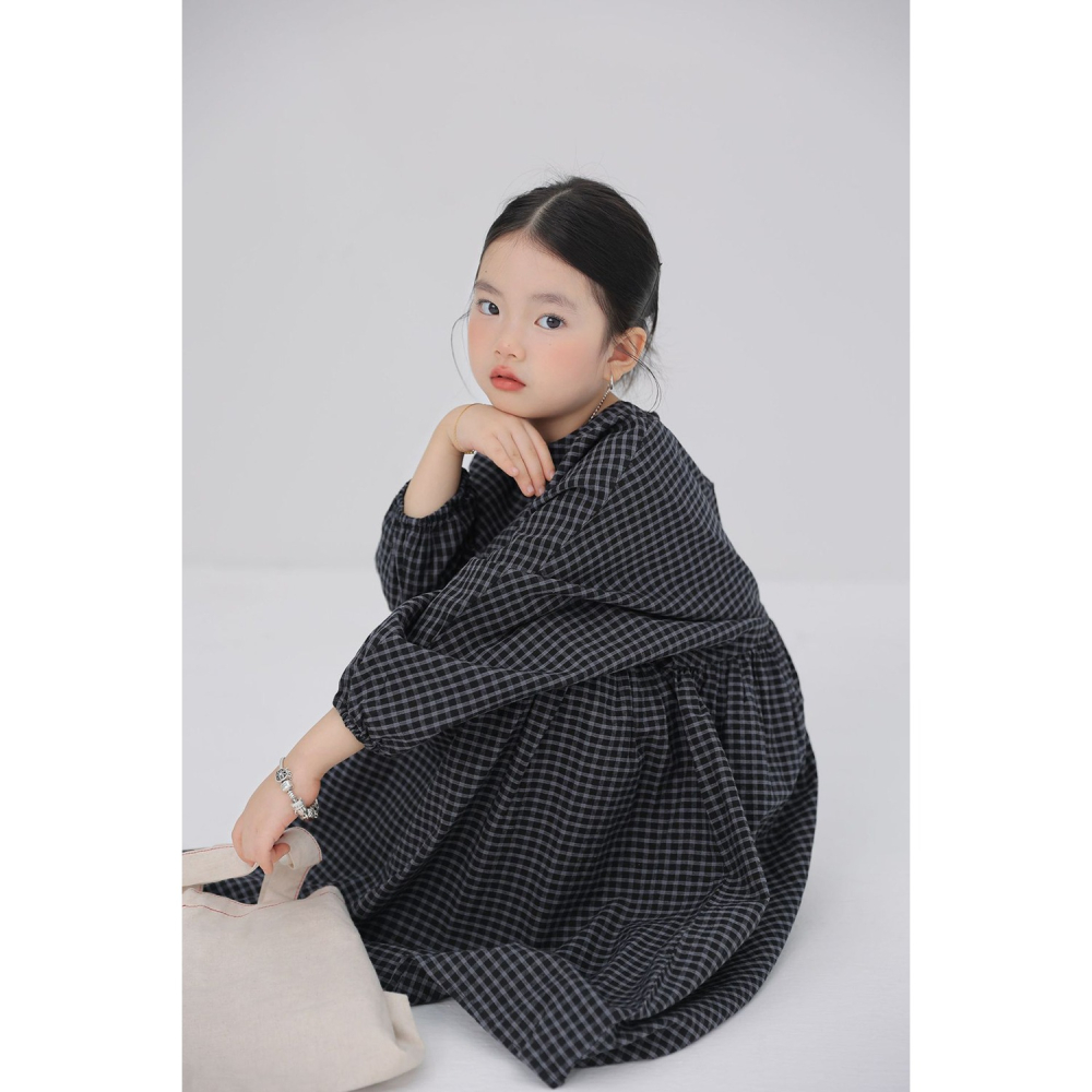 親子-格子蝙蝠袖連衣裙S509313-細節圖8