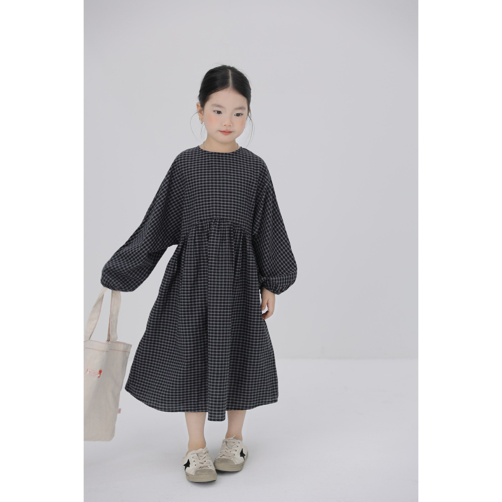 親子-格子蝙蝠袖連衣裙S509313-細節圖11