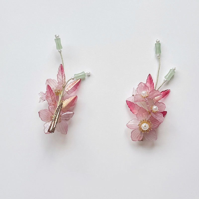 加價購-琉璃粉色花朵髮夾S509322-細節圖2