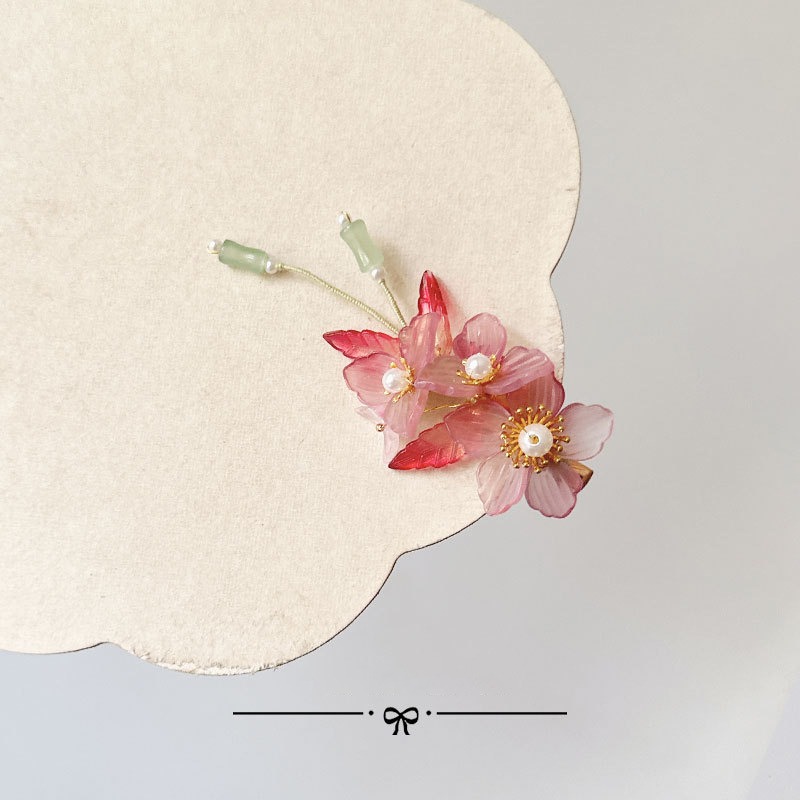 加價購-琉璃粉色花朵髮夾S509322-細節圖3