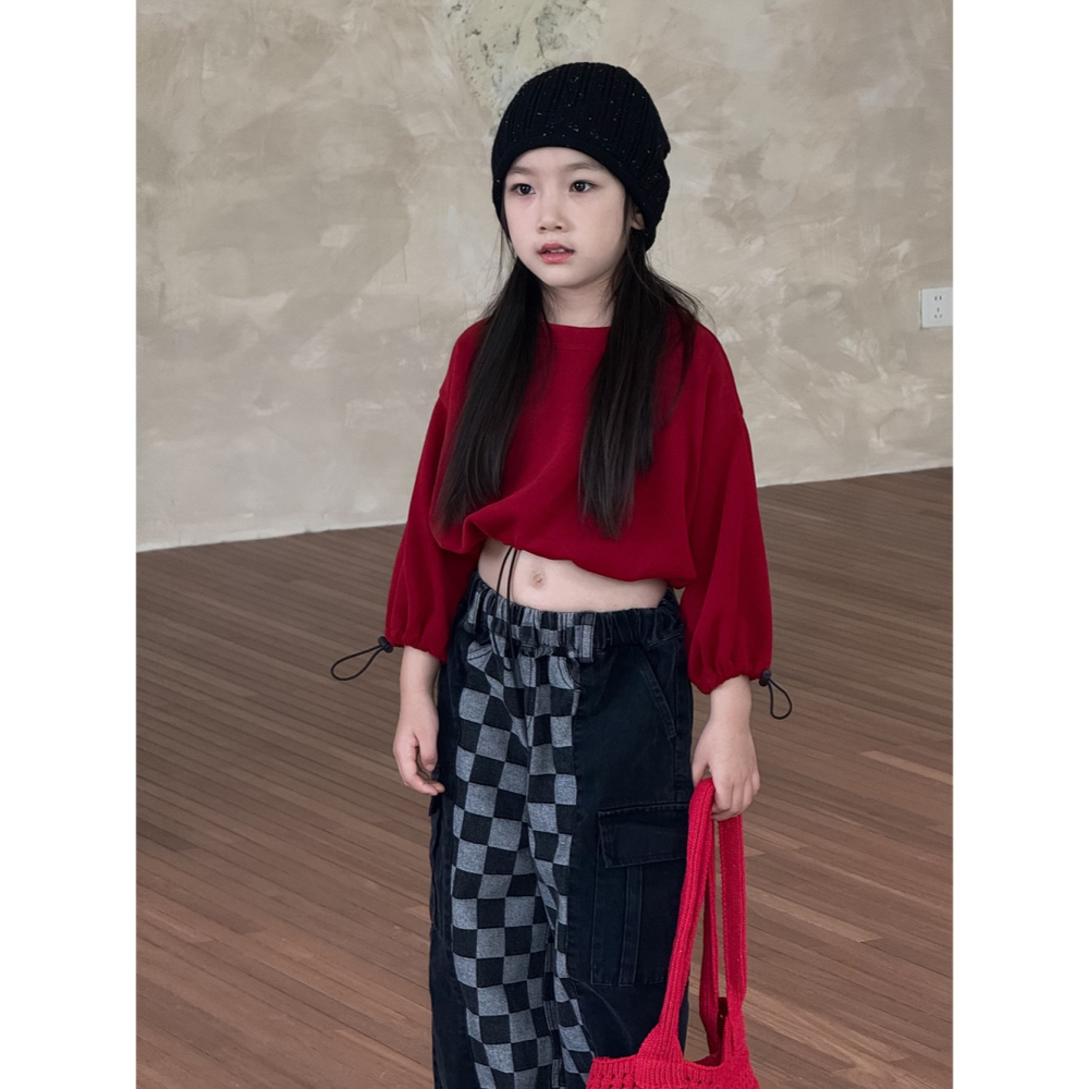 做舊格子牛仔褲S509409-細節圖5