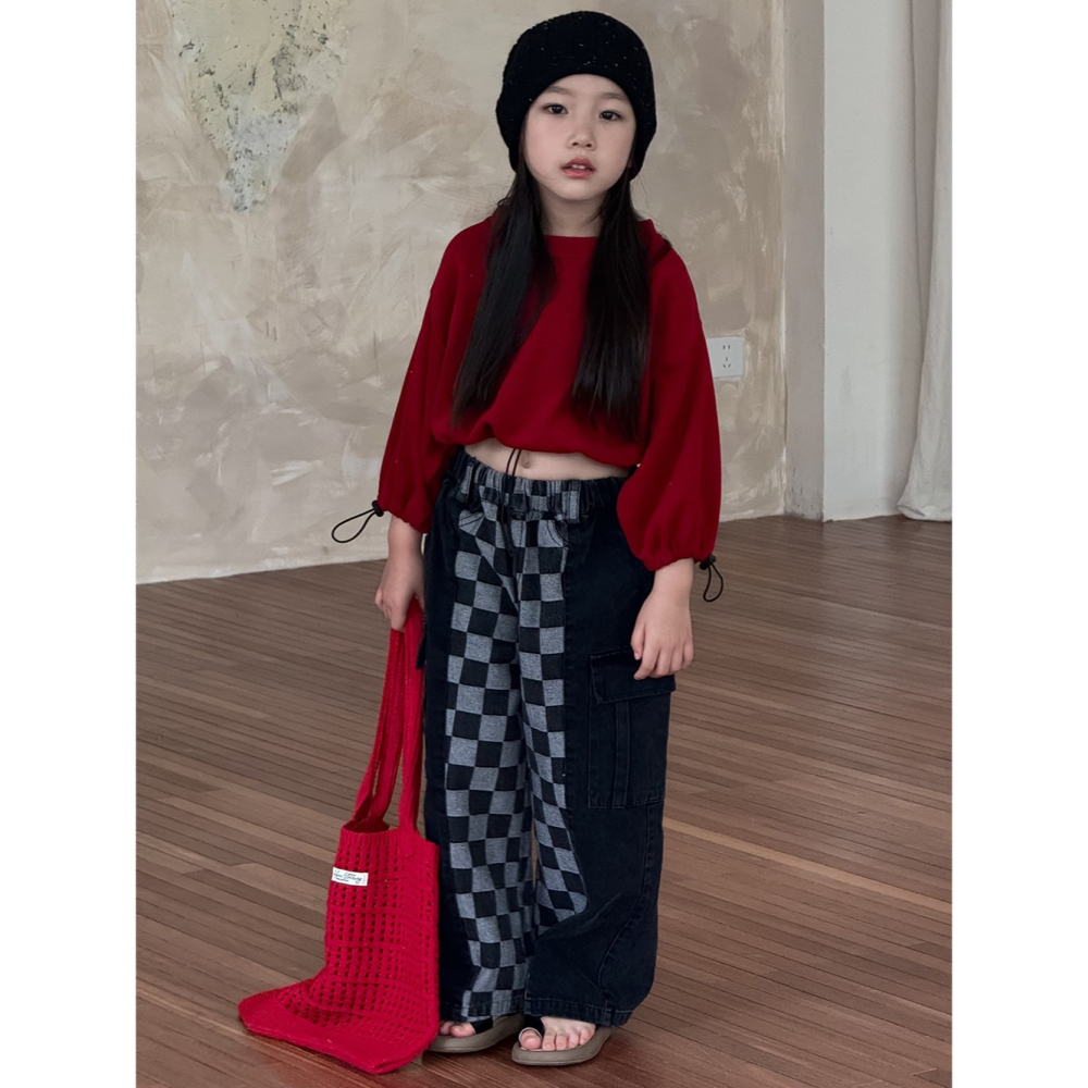 做舊格子牛仔褲S509409-細節圖8