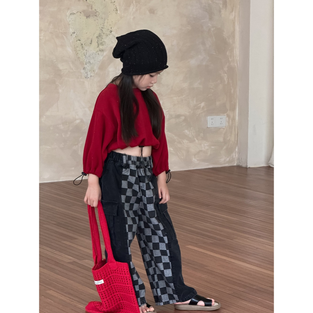 做舊格子牛仔褲S509409-細節圖10