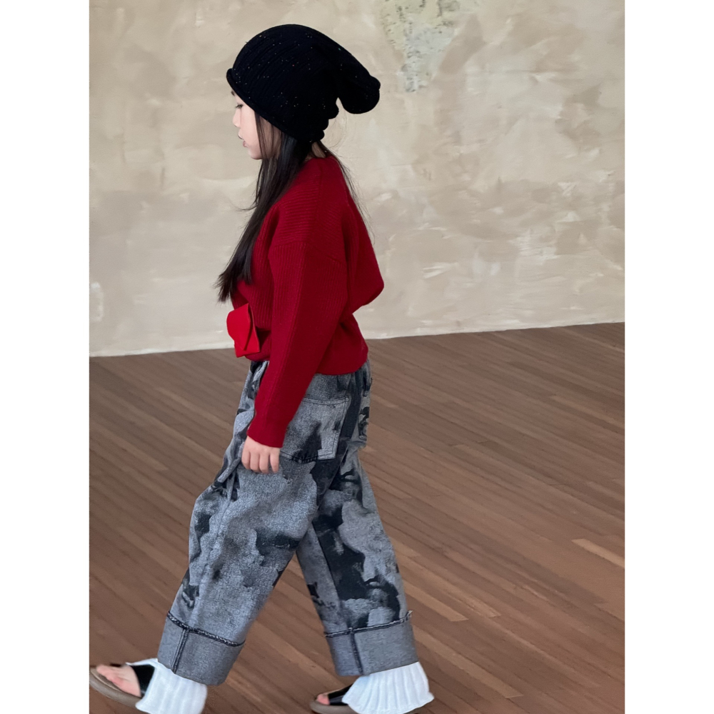 直筒迷彩牛仔褲S509410-細節圖2