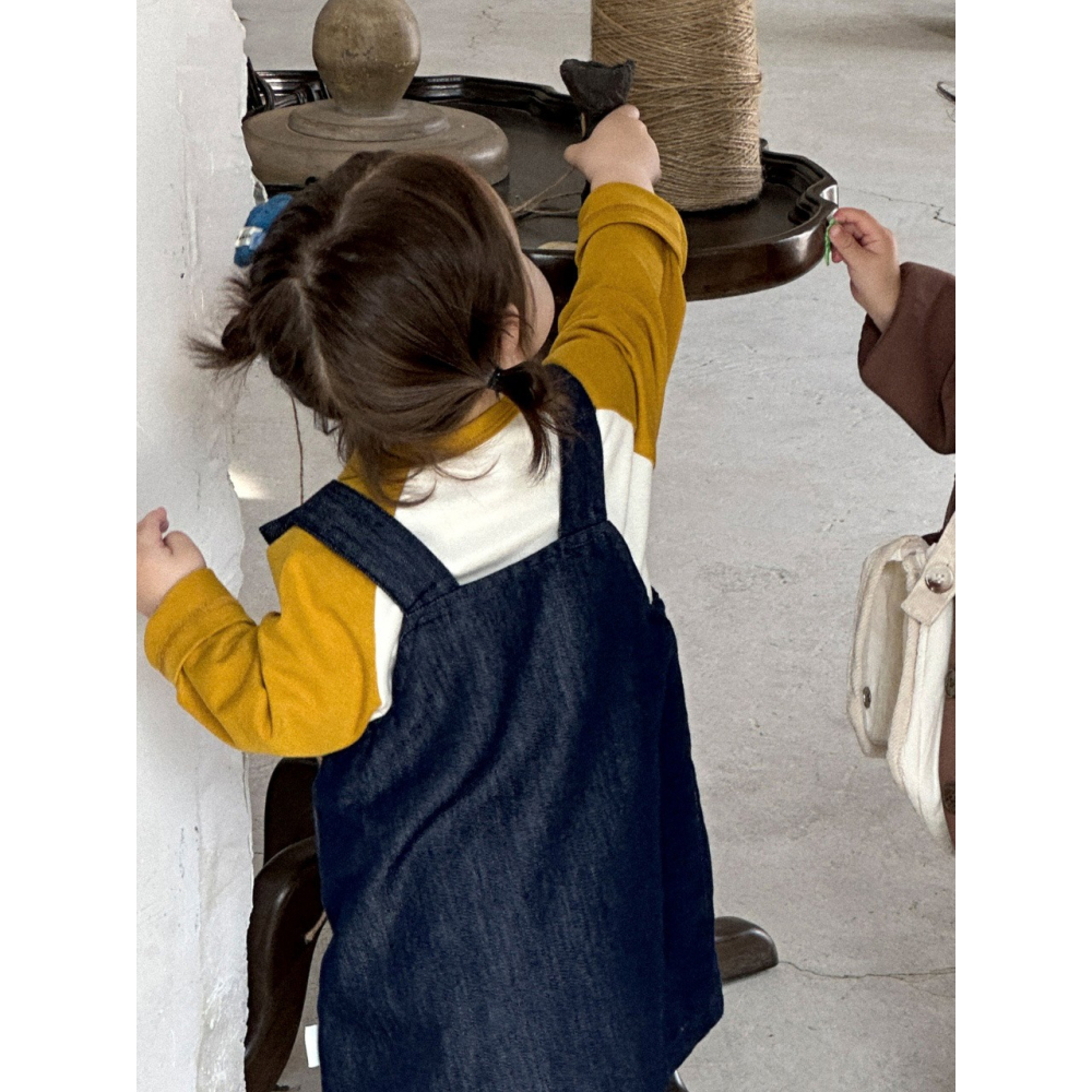 小雨點牛仔背帶裙S509415-細節圖2