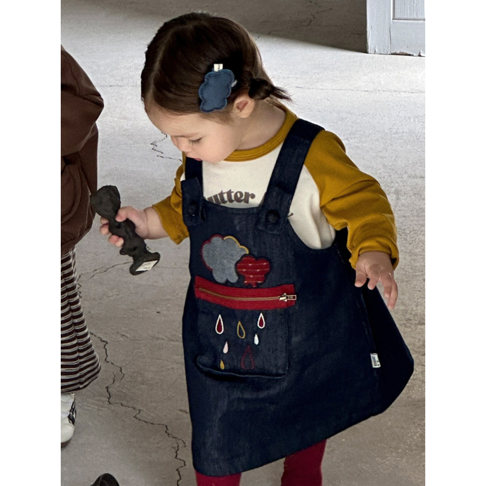 小雨點牛仔背帶裙S509415-細節圖3