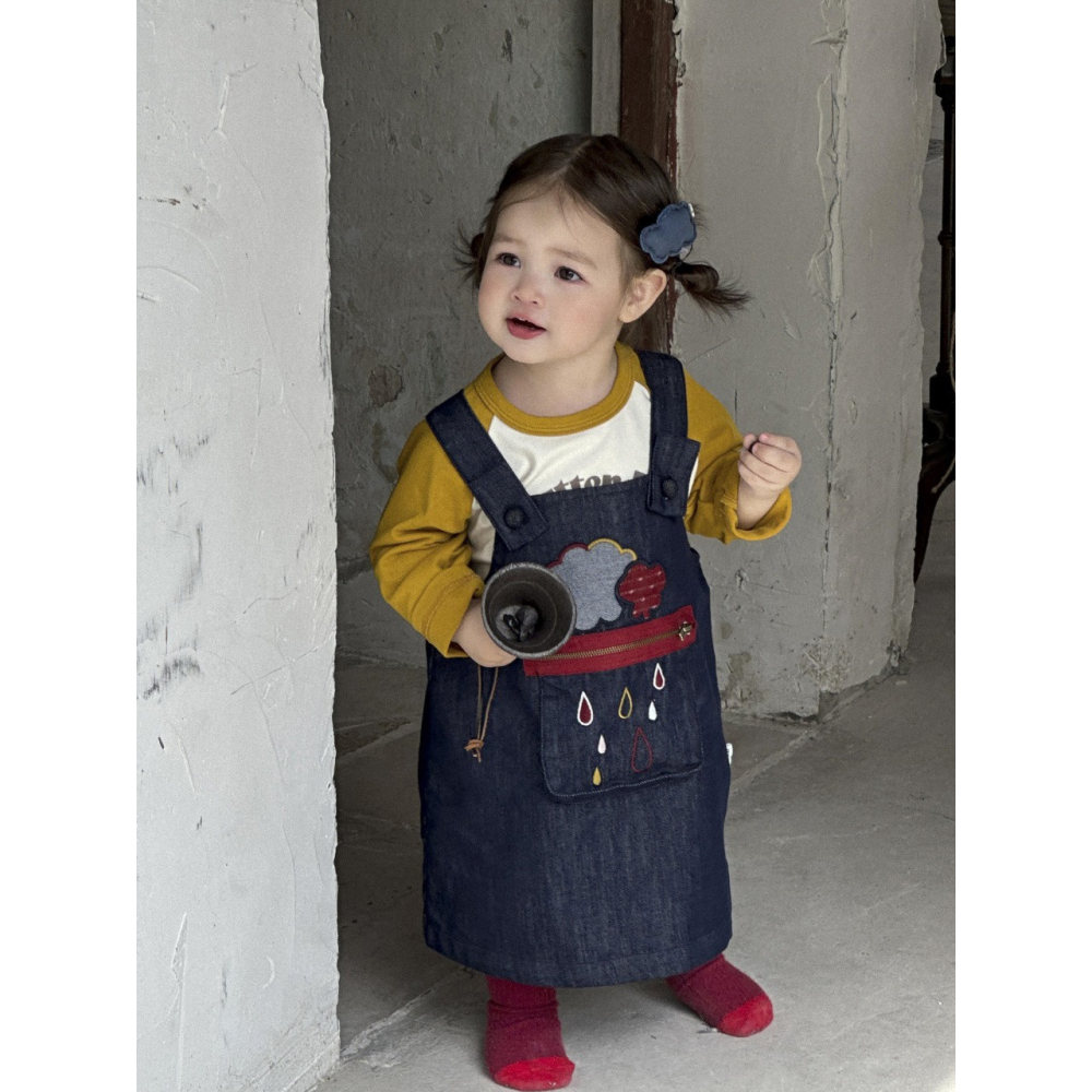 小雨點牛仔背帶裙S509415-細節圖4