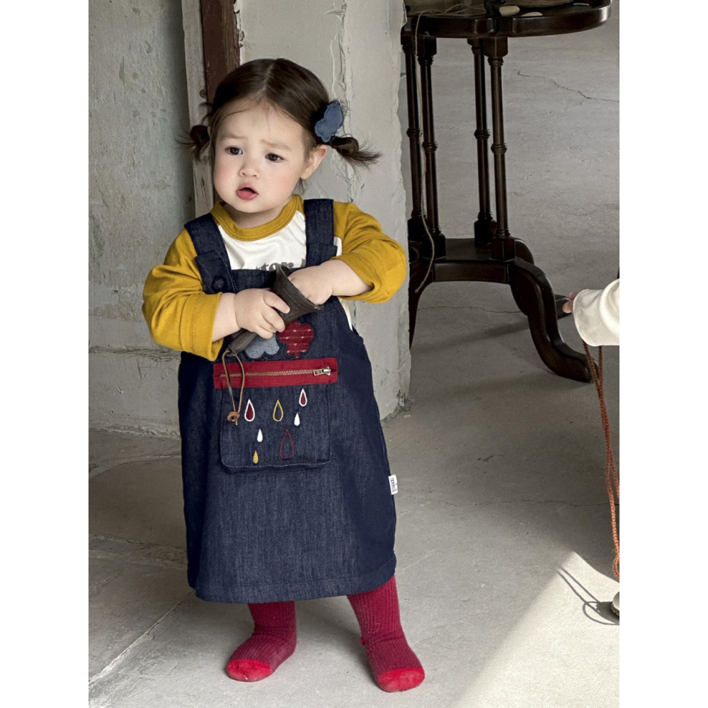 小雨點牛仔背帶裙S509415-細節圖5