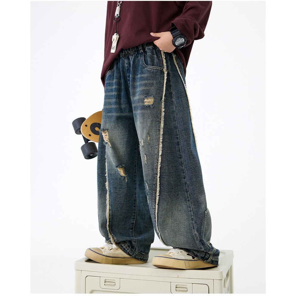 闊腿破洞牛仔褲S509418-細節圖9