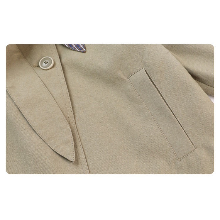 親子-復古英倫撞色格紋風衣S602101-細節圖10