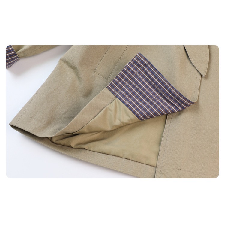 親子-復古英倫撞色格紋風衣S602101-細節圖11