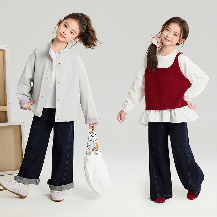 親子-直筒版型復古牛仔褲S602104-細節圖3