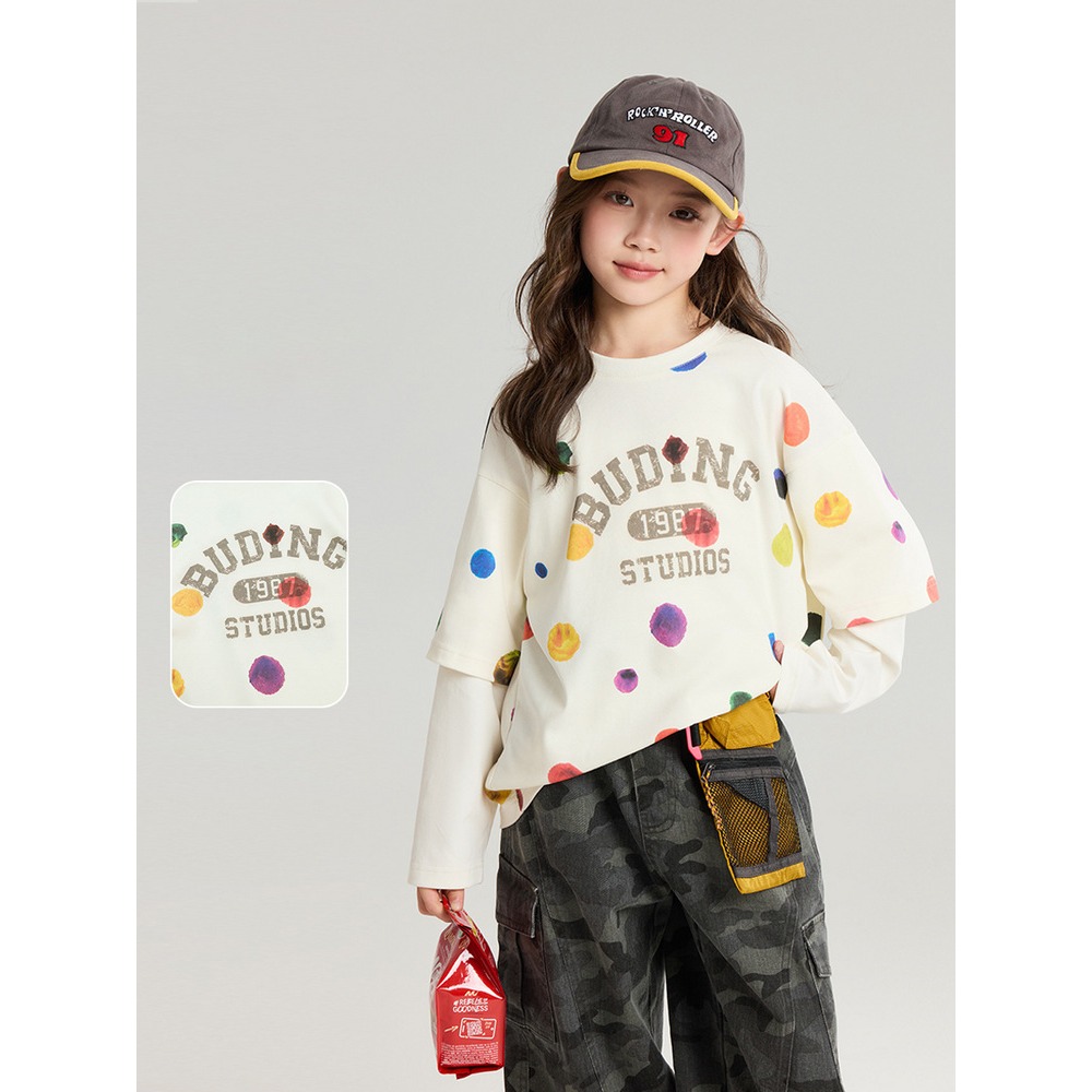 親子-彩色波點假兩件S602108-細節圖2