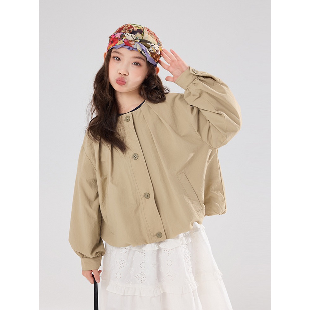 親子-純色紐扣開衫上衣S602115-細節圖2