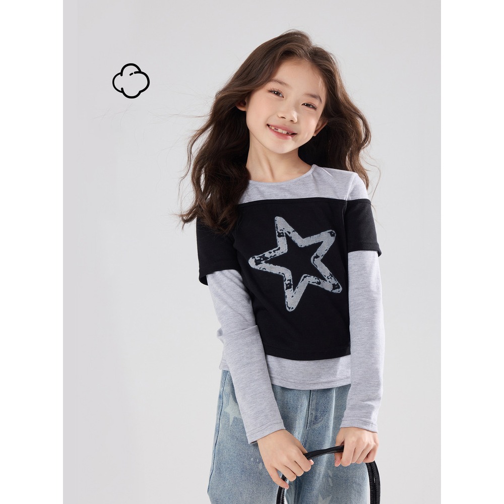 親子-撞色拼接長袖T恤S602118-細節圖3