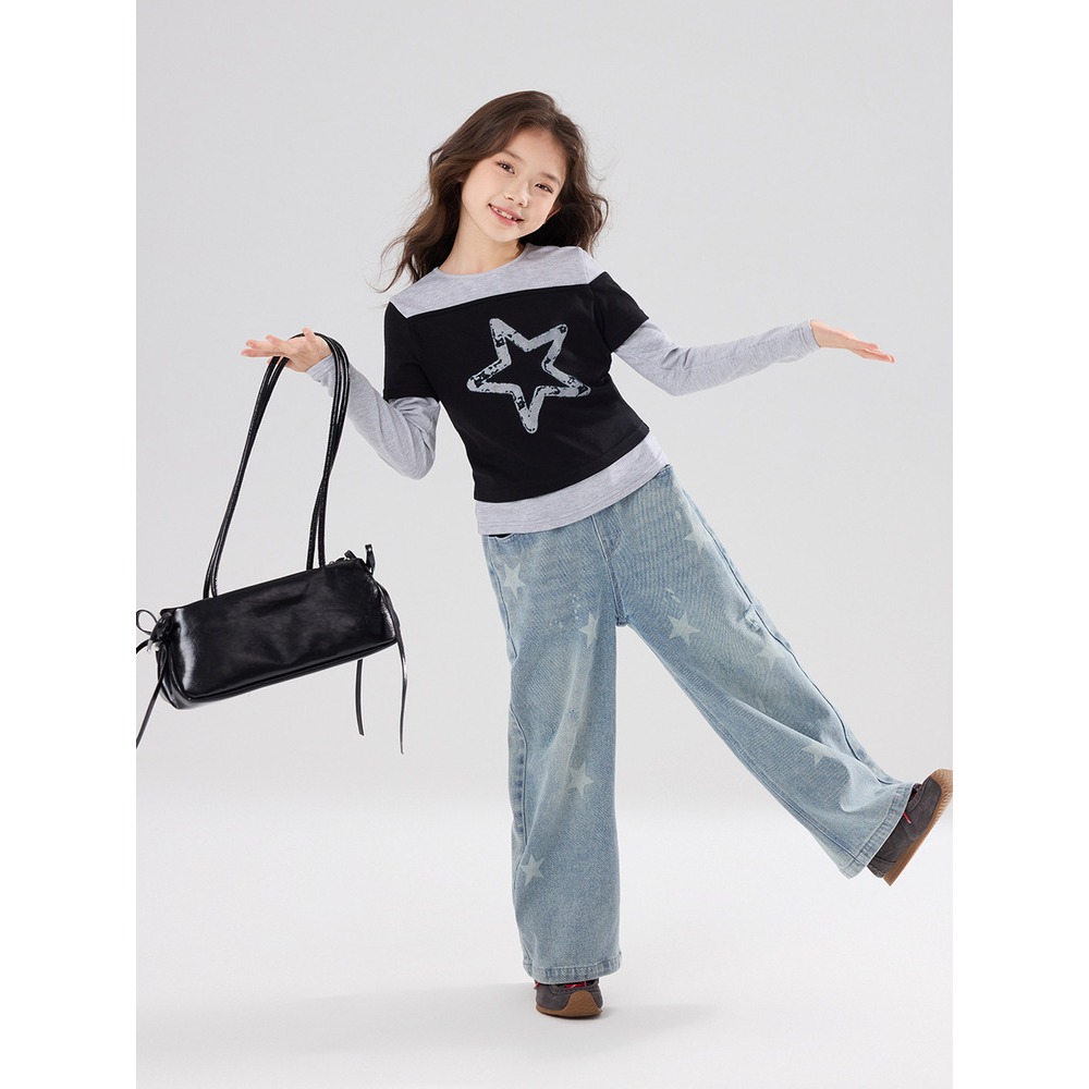 親子-撞色拼接長袖T恤S602118-細節圖5