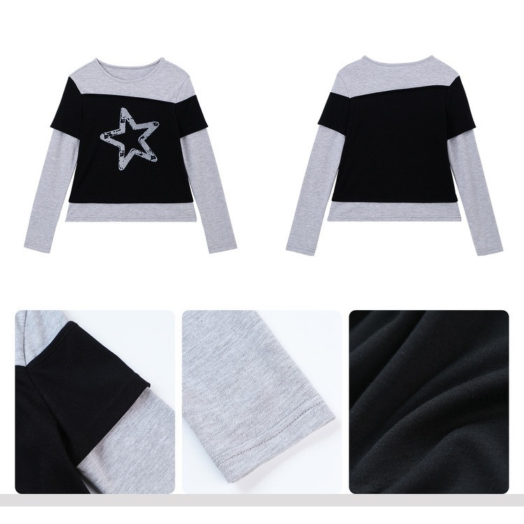 親子-撞色拼接長袖T恤S602118-細節圖8