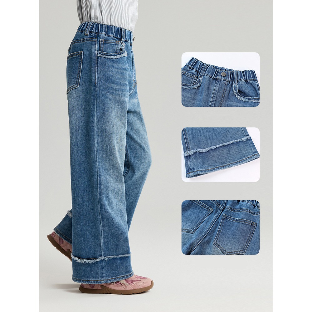 親子-設計感毛邊牛仔褲S602119-細節圖3