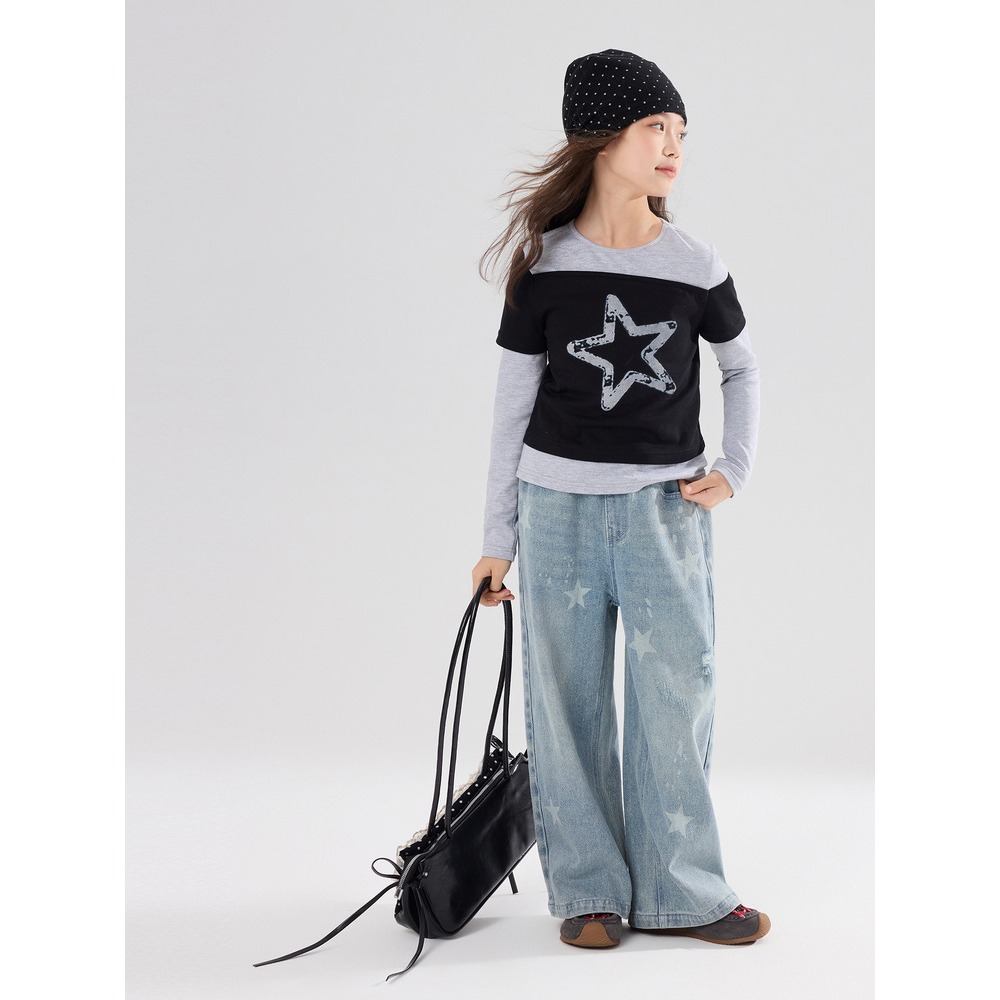 親子-直筒星星牛仔褲S602122-細節圖3