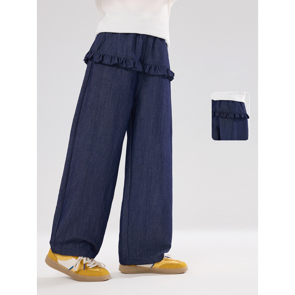 親子-花邊捏褶休閒褲S602123-細節圖2