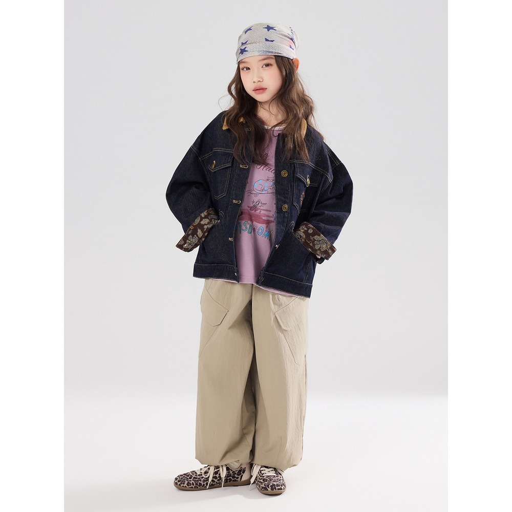親子-印花復古撞色牛仔外套S602209-細節圖5